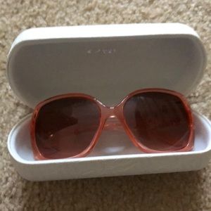Peach Oakleys with case